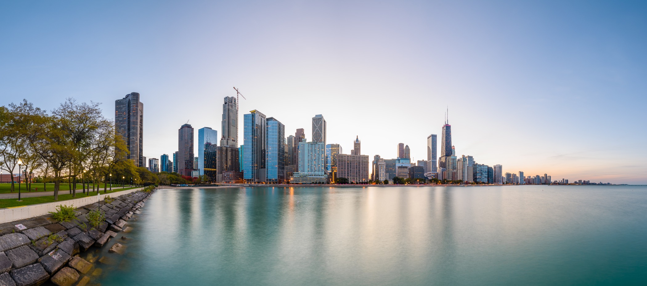 Chicago skyline from Lake Michigan