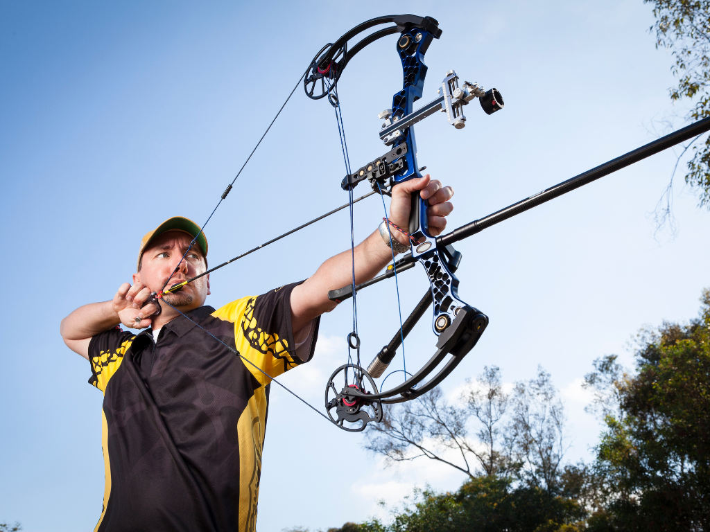 Archer at full draw position