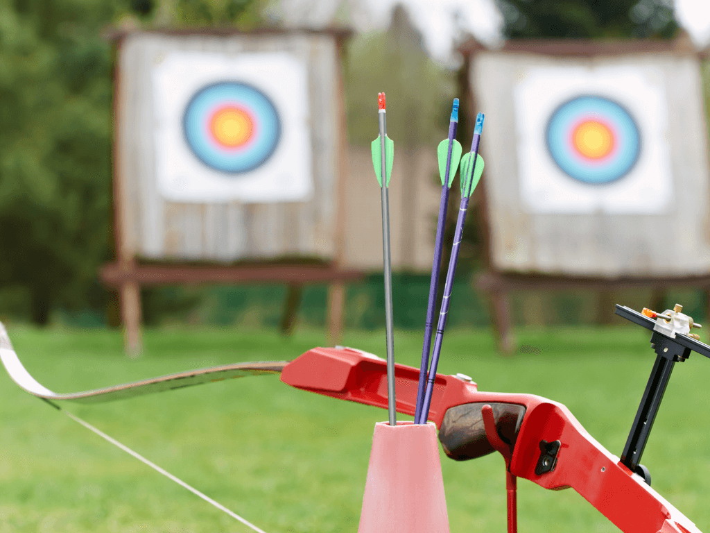 Archery target with arrows