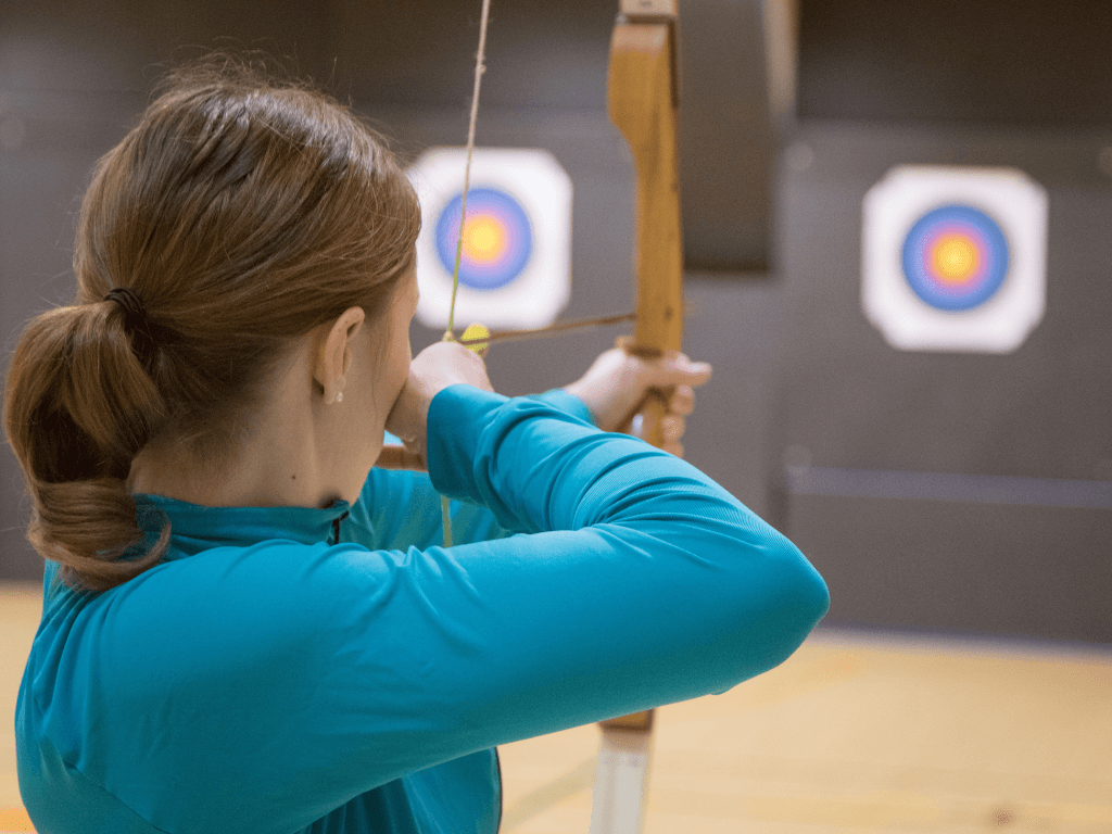 Editorial illustration of archery shooting form