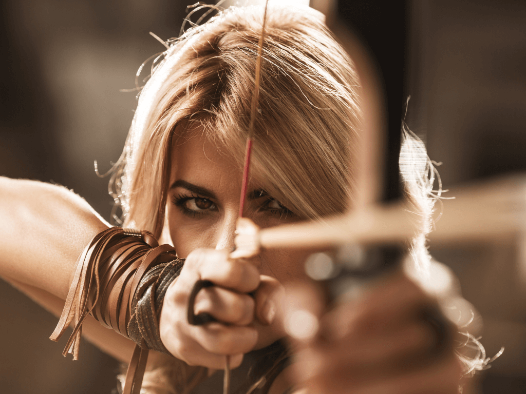 Archer practicing form at an archery range