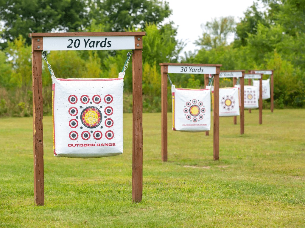 Outdoor archery range targets